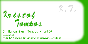 kristof tompos business card